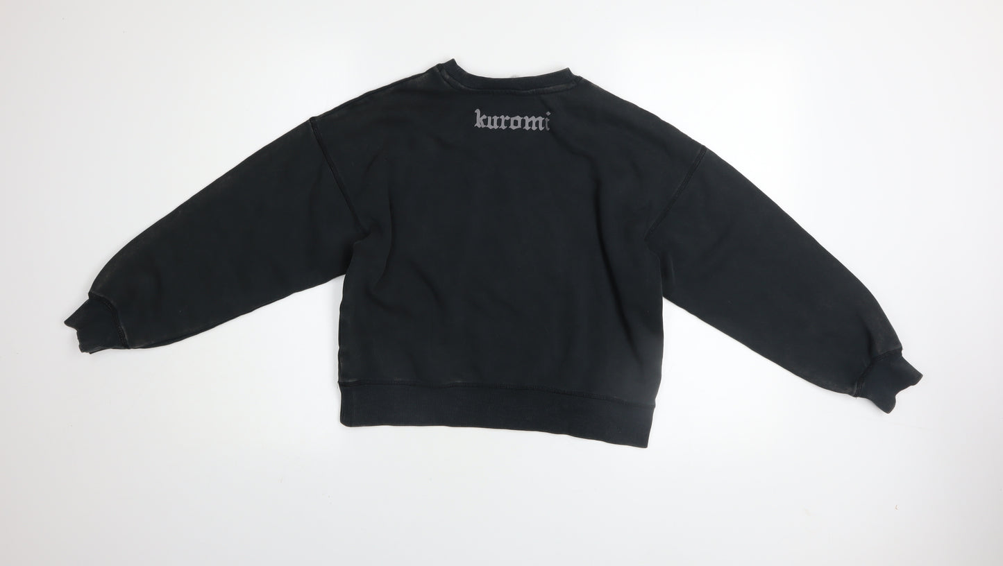 H&M Girls Black Kuromi Rhinestone Pullover Sweatshirt 11-12 Years