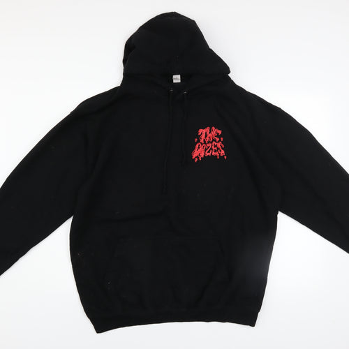 Just Hoods Mens Black XL Pullover Hoodie Graphic Logo Sweatshirt