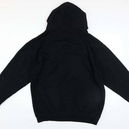 Just Hoods Mens Black XL Pullover Hoodie Graphic Logo Sweatshirt