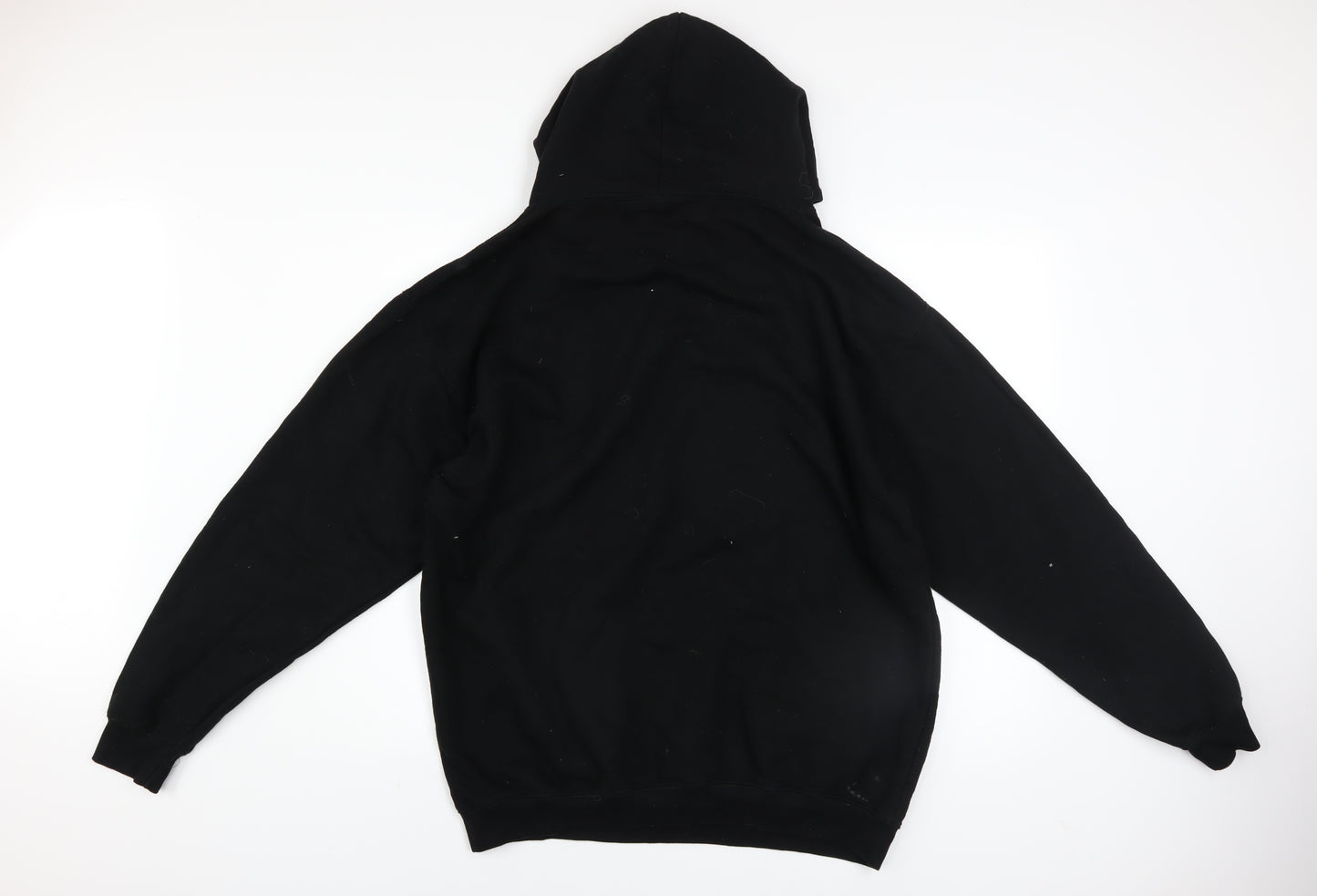 Just Hoods Mens Black XL Pullover Hoodie Graphic Logo Sweatshirt