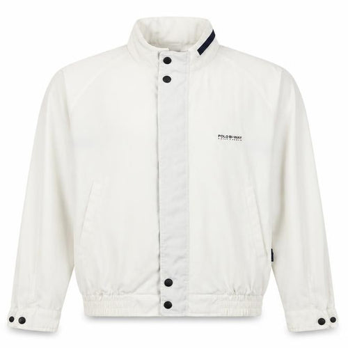 Polo Bi-Way Men's White Windbreaker Jacket Size L Sport Style