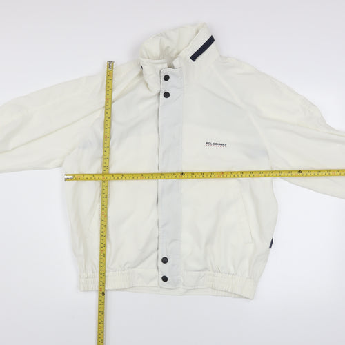 Polo Bi-Way Men's White Windbreaker Jacket Size L Sport Style