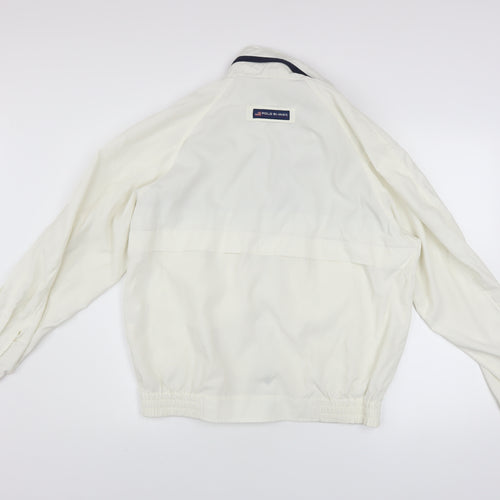 Polo Bi-Way Men's White Windbreaker Jacket Size L Sport Style