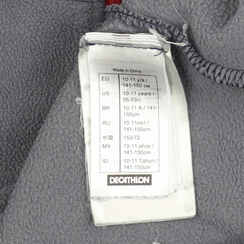 Quechua Boys Grey Fleece 1/4 Zip Pullover Sweatshirt Size 10-11 Years