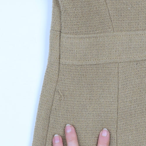 Next Women's Beige Wool Blend Mid-Length Overcoat Size 8