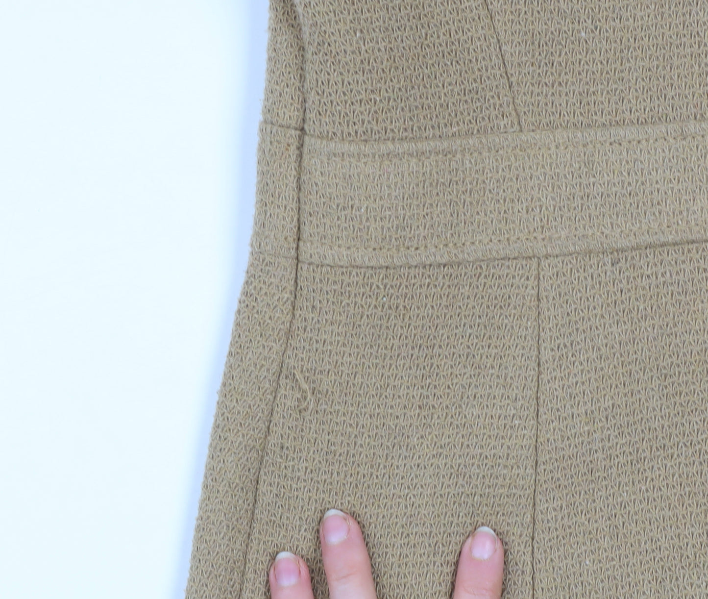 Next Women's Beige Wool Blend Mid-Length Overcoat Size 8