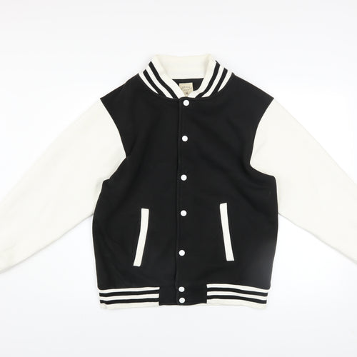 Uneek Men’s Black & White Varsity Jacket Size M Regular Fit