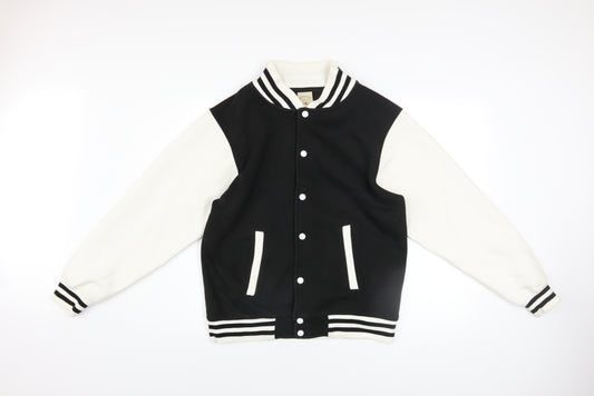 Uneek Men’s Black & White Varsity Jacket Size M Regular Fit