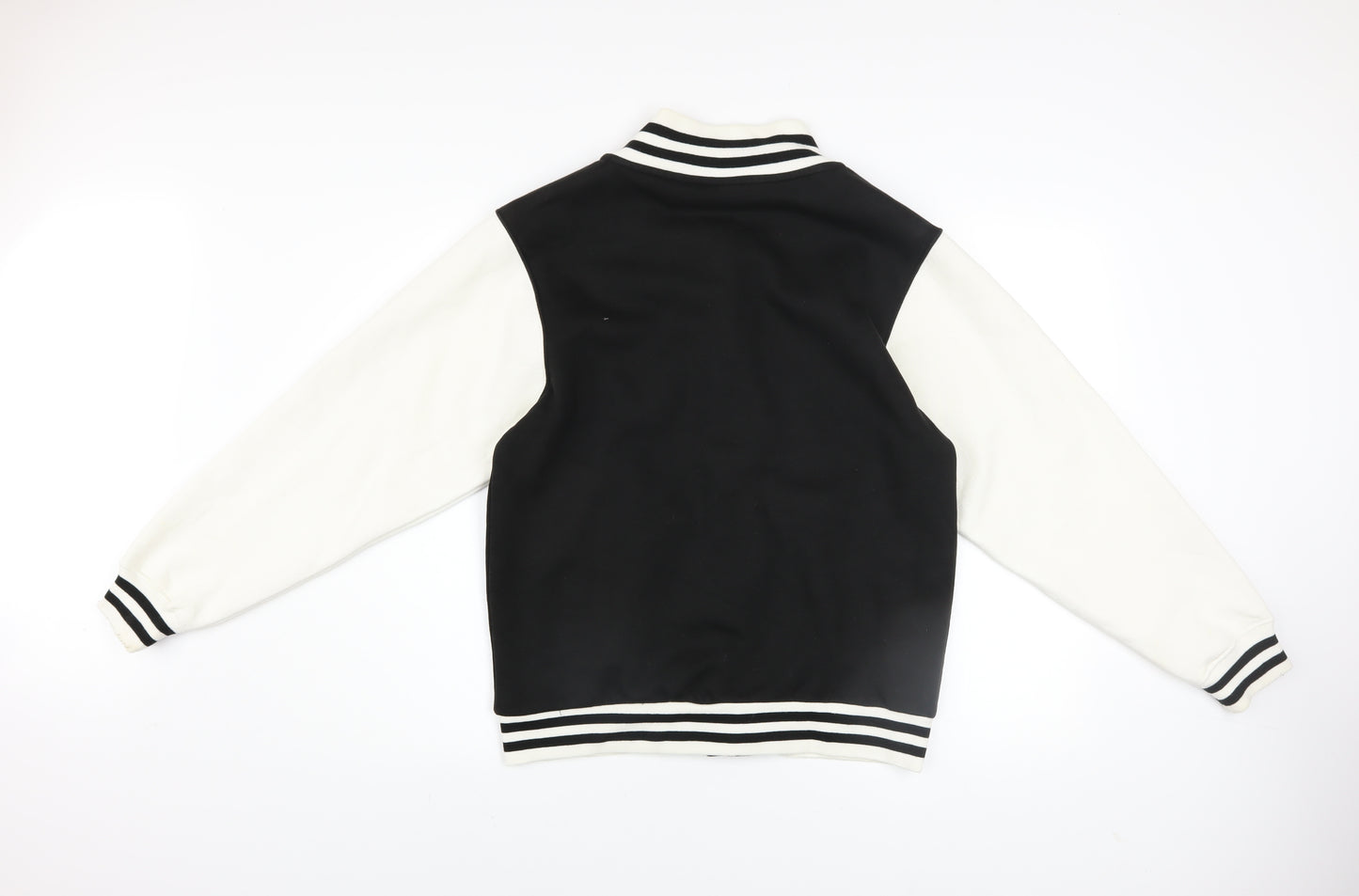 Uneek Men’s Black & White Varsity Jacket Size M Regular Fit