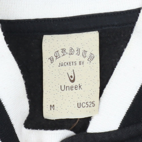 Uneek Men’s Black & White Varsity Jacket Size M Regular Fit