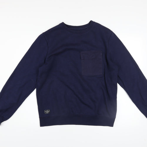 Threadbare Men's Blue Crew Neck Pullover Sweatshirt Size M