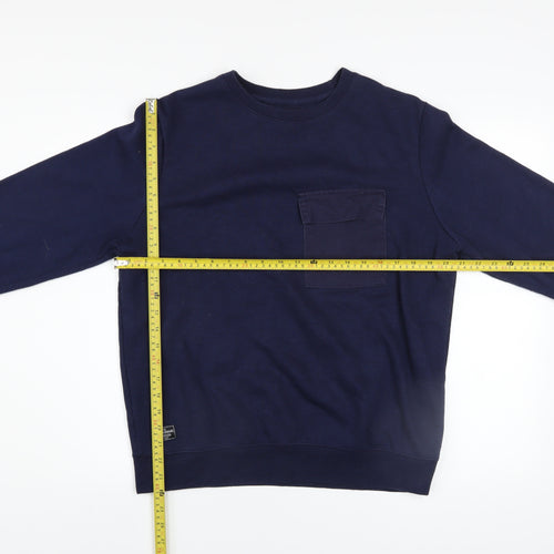 Threadbare Men's Blue Crew Neck Pullover Sweatshirt Size M