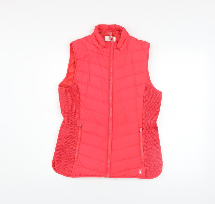Joules Womens Pink Quilted Puffer Waistcoat Size 12 Regular
