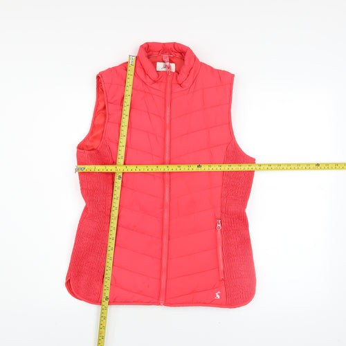 Joules Womens Pink Quilted Puffer Waistcoat Size 12 Regular