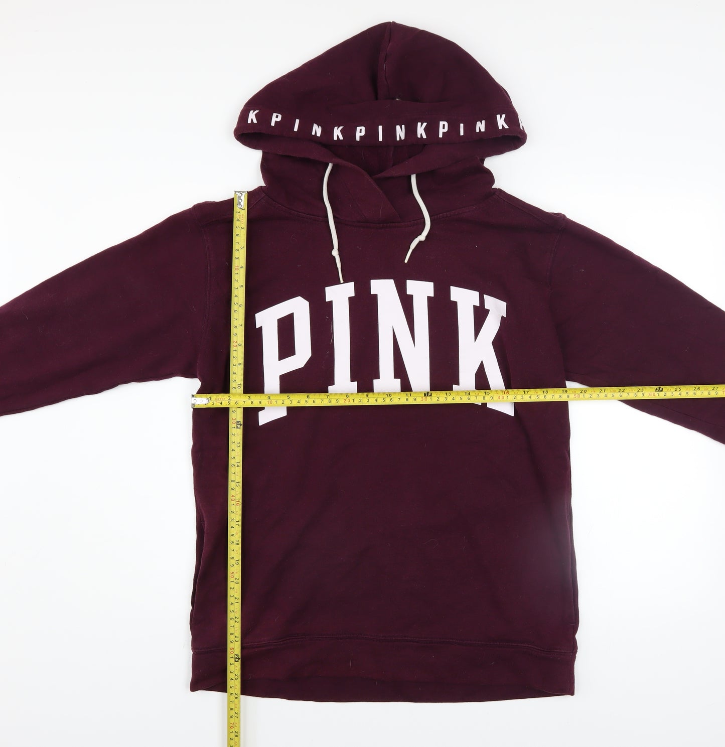 Victoria's Secret PINK Women's Burgundy Hoodie Size 12 Cotton Blend