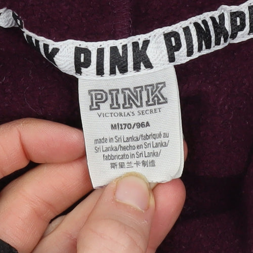 Victoria's Secret PINK Women's Burgundy Hoodie Size 12 Cotton Blend