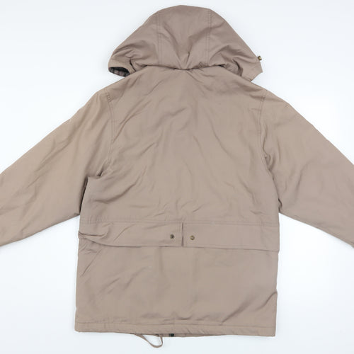 Debenhams Women’s Beige Parka Jacket Size 10 Hooded Mid-Length Cotton Blend