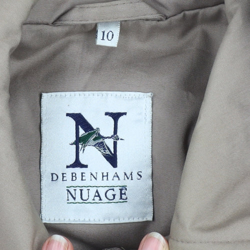 Debenhams Women’s Beige Parka Jacket Size 10 Hooded Mid-Length Cotton Blend