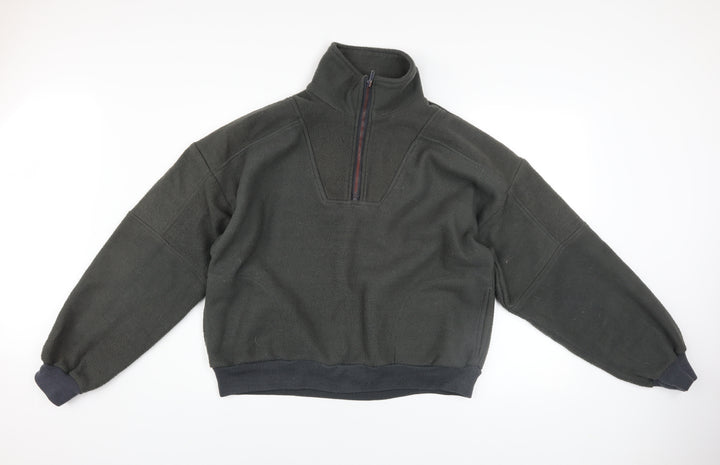 Lifetrends Men’s Black Fleece 1/4 Zip Pullover Sweatshirt Size L