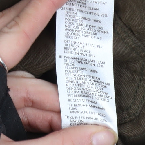 Red Herring Men's Brown Parka Jacket S 38in Hooded Winter Cotton Blend