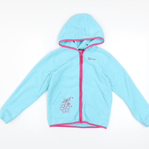 Hi Gear Girls Blue Fleece Hoodie Jacket 7-8 Years Hooded Zip Outdoor