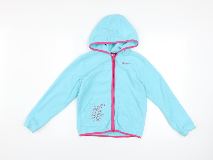 Hi Gear Girls Blue Fleece Hoodie Jacket 7-8 Years Hooded Zip Outdoor