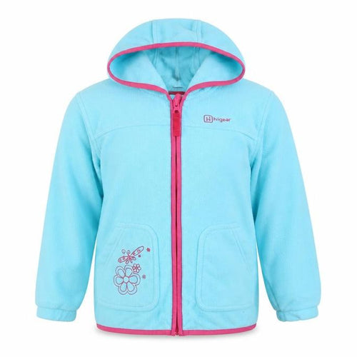 Hi Gear Girls Blue Fleece Hoodie Jacket 7-8 Years Hooded Zip Outdoor