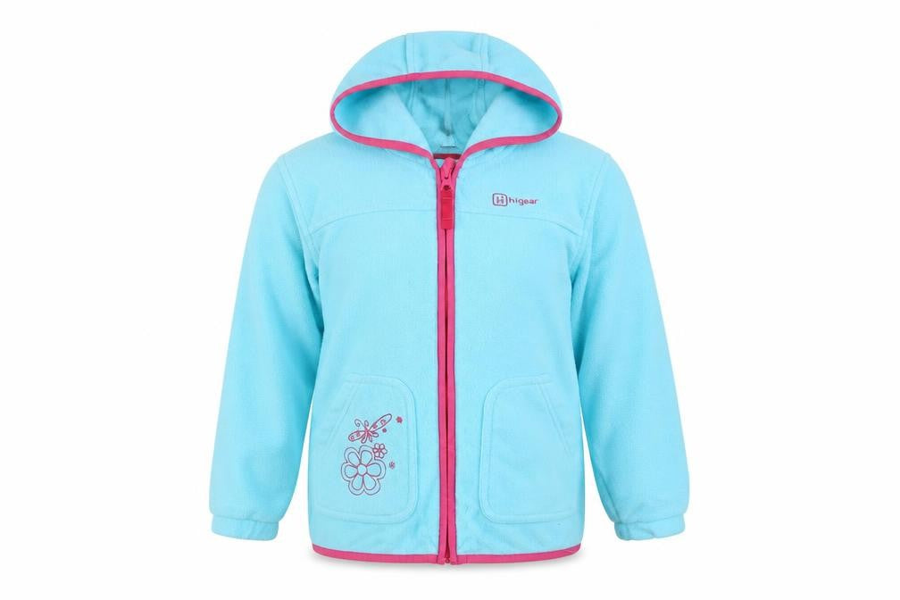 Hi Gear Girls Blue Fleece Hoodie Jacket 7-8 Years Hooded Zip Outdoor
