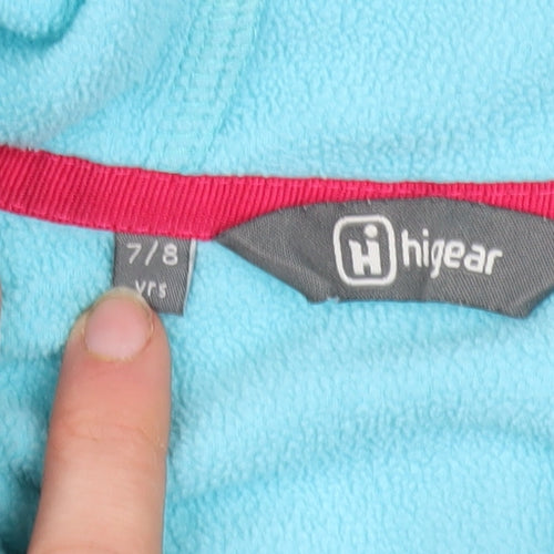 Hi Gear Girls Blue Fleece Hoodie Jacket 7-8 Years Hooded Zip Outdoor