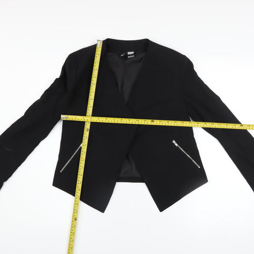 H&M Divided Women's Black Size 8 Slim Fit Zip Blazer Jacket