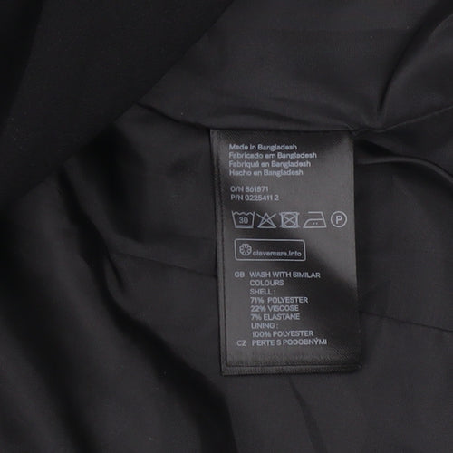 H&M Divided Women's Black Size 8 Slim Fit Zip Blazer Jacket
