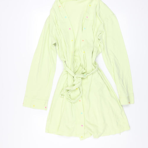 Marks and Spencer Women's Green Cotton Heart Robe Kimono UK 8-10