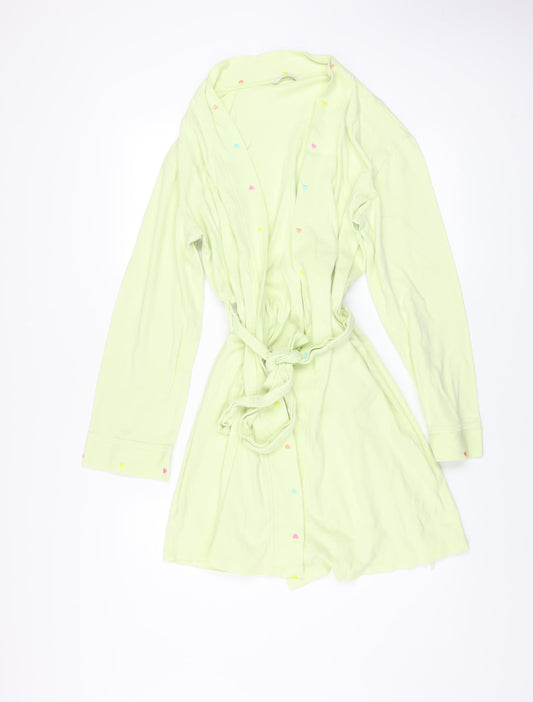 Marks and Spencer Women's Green Cotton Heart Robe Kimono UK 8-10