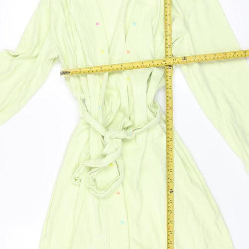 Marks and Spencer Women's Green Cotton Heart Robe Kimono UK 8-10
