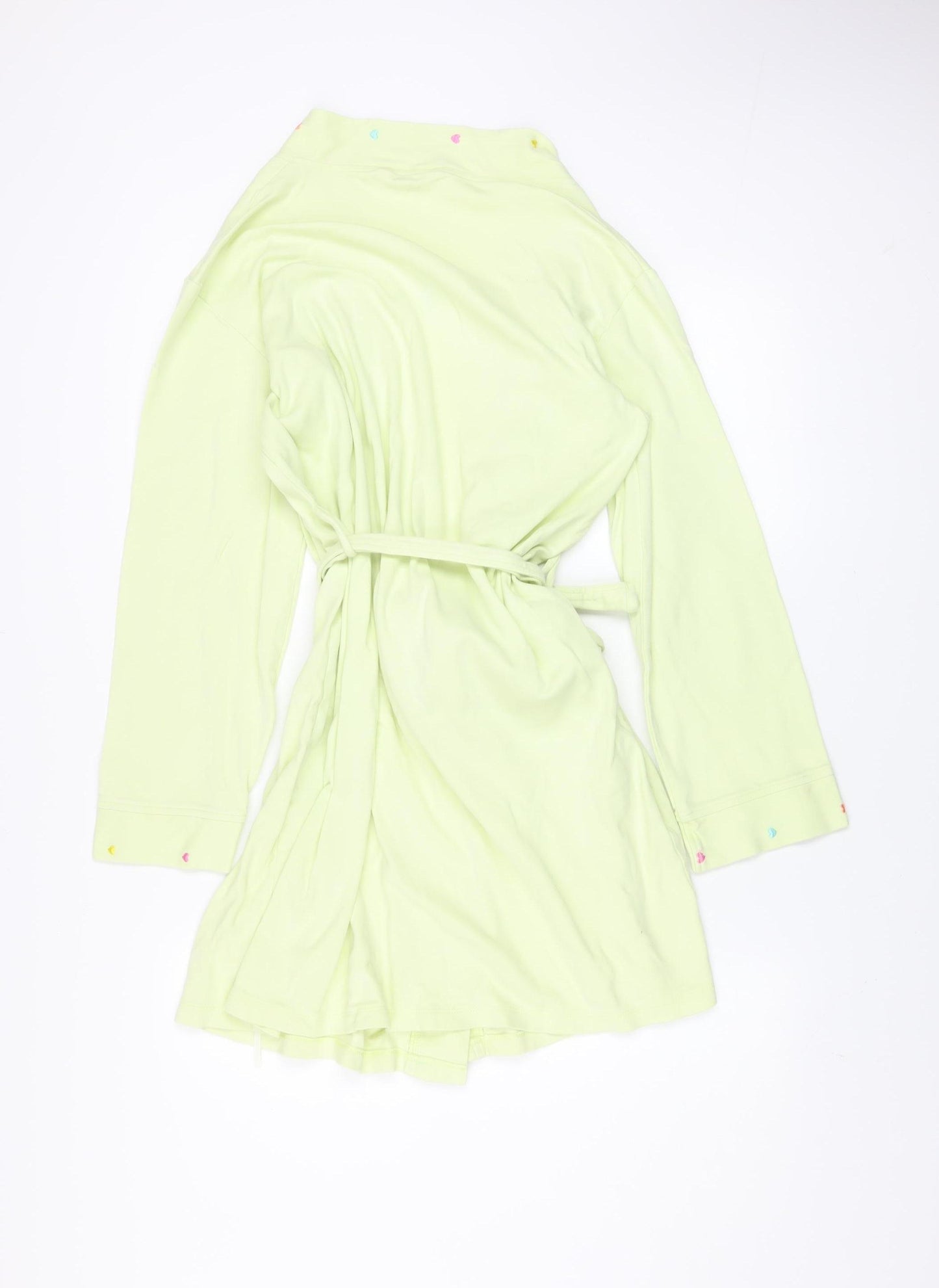 Marks and Spencer Women's Green Cotton Heart Robe Kimono UK 8-10