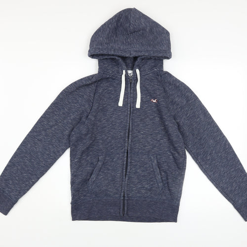 Hollister Women’s Blue Full Zip Hoodie XS Cotton Blend Casual