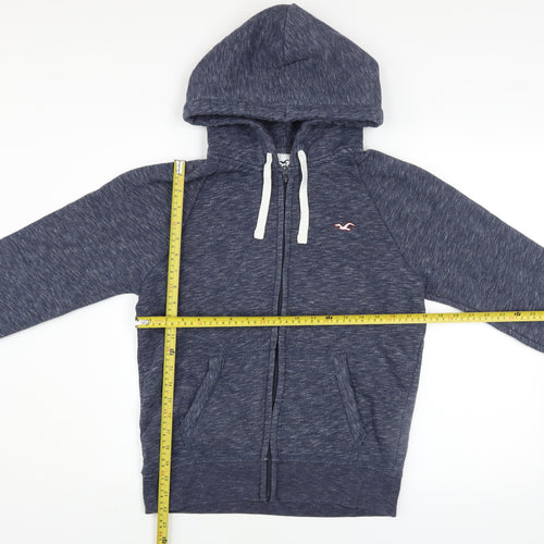 Hollister Women’s Blue Full Zip Hoodie XS Cotton Blend Casual