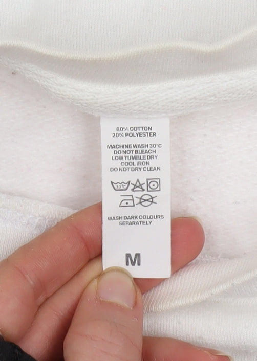 Lipsy London Women White Medium Pullover Sweatshirt Christmas Glitter Trees