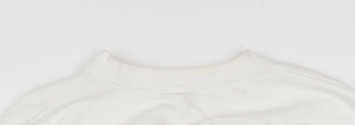 Lipsy London Women White Medium Pullover Sweatshirt Christmas Glitter Trees