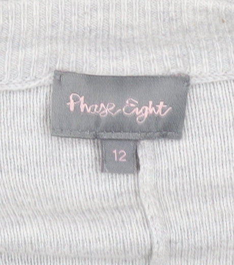 Phase Eight Women’s Grey Size 12 Draped Open Cardigan Knit