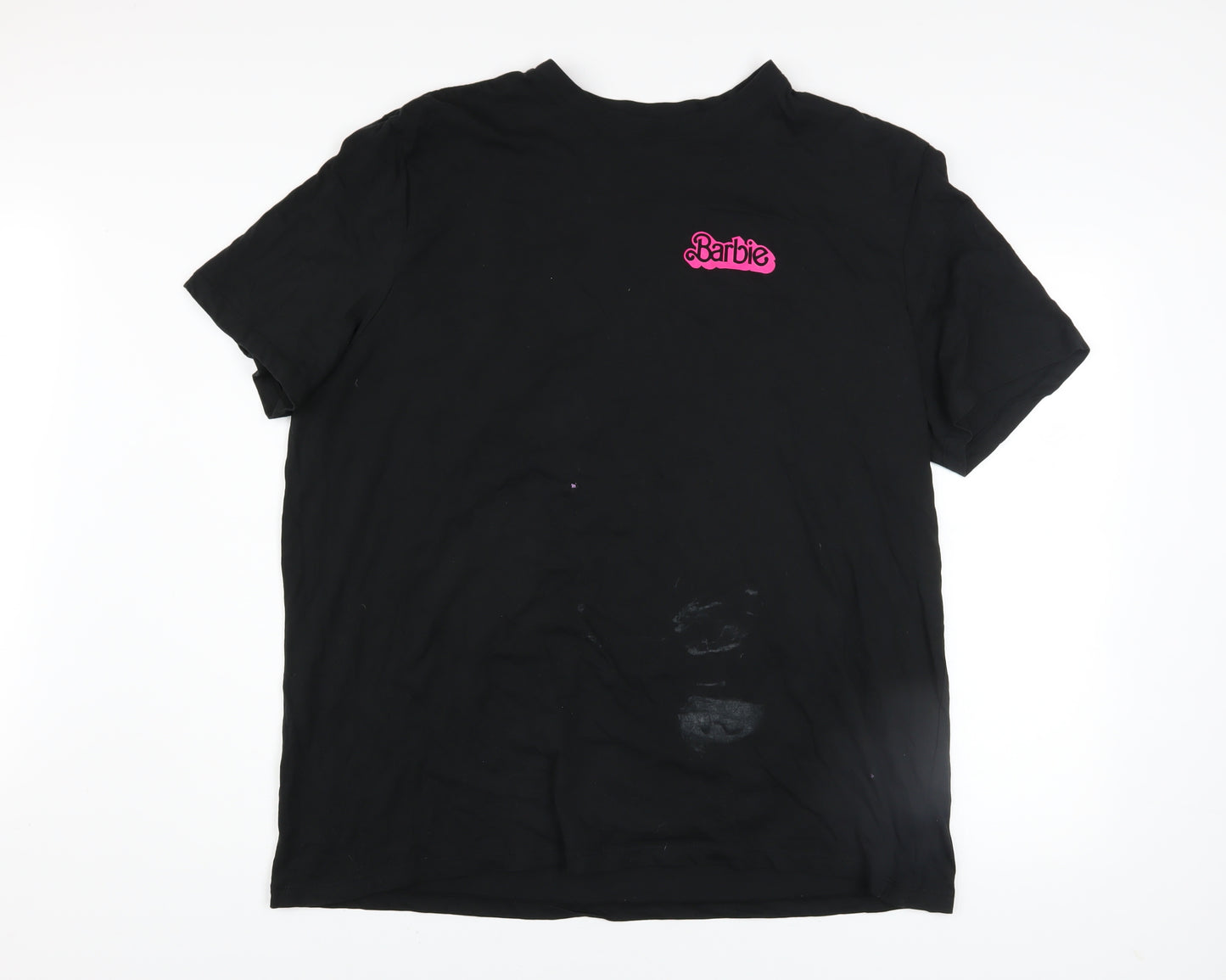 Barbie Womens Black 3XL Basic T-Shirt Retro Movie Print