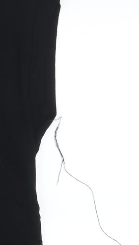 Wallis Petite Black Floral Hem Tunic Blouse UK 12 Women's