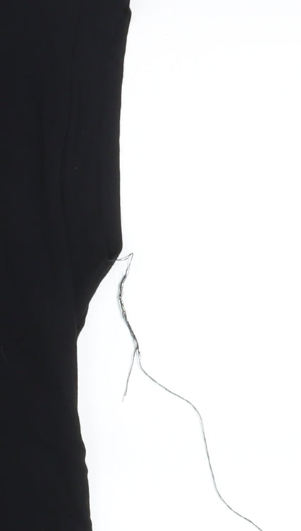 Wallis Petite Black Floral Hem Tunic Blouse UK 12 Women's