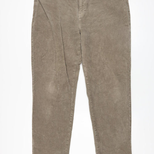 Tu Men Beige Corduroy Chino Trousers 38L Regular Fit Autumn