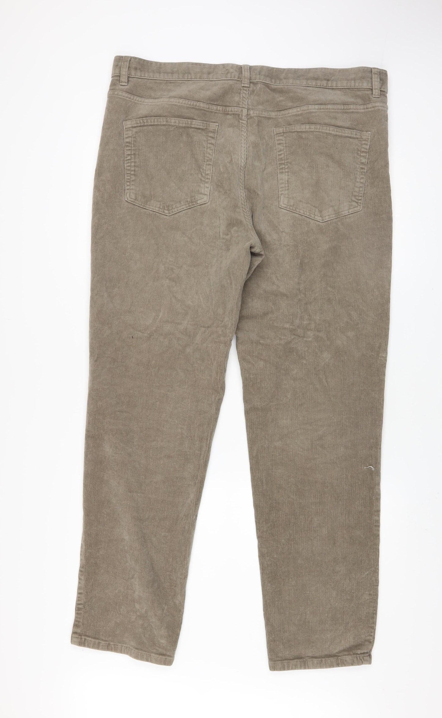 Tu Men Beige Corduroy Chino Trousers 38L Regular Fit Autumn