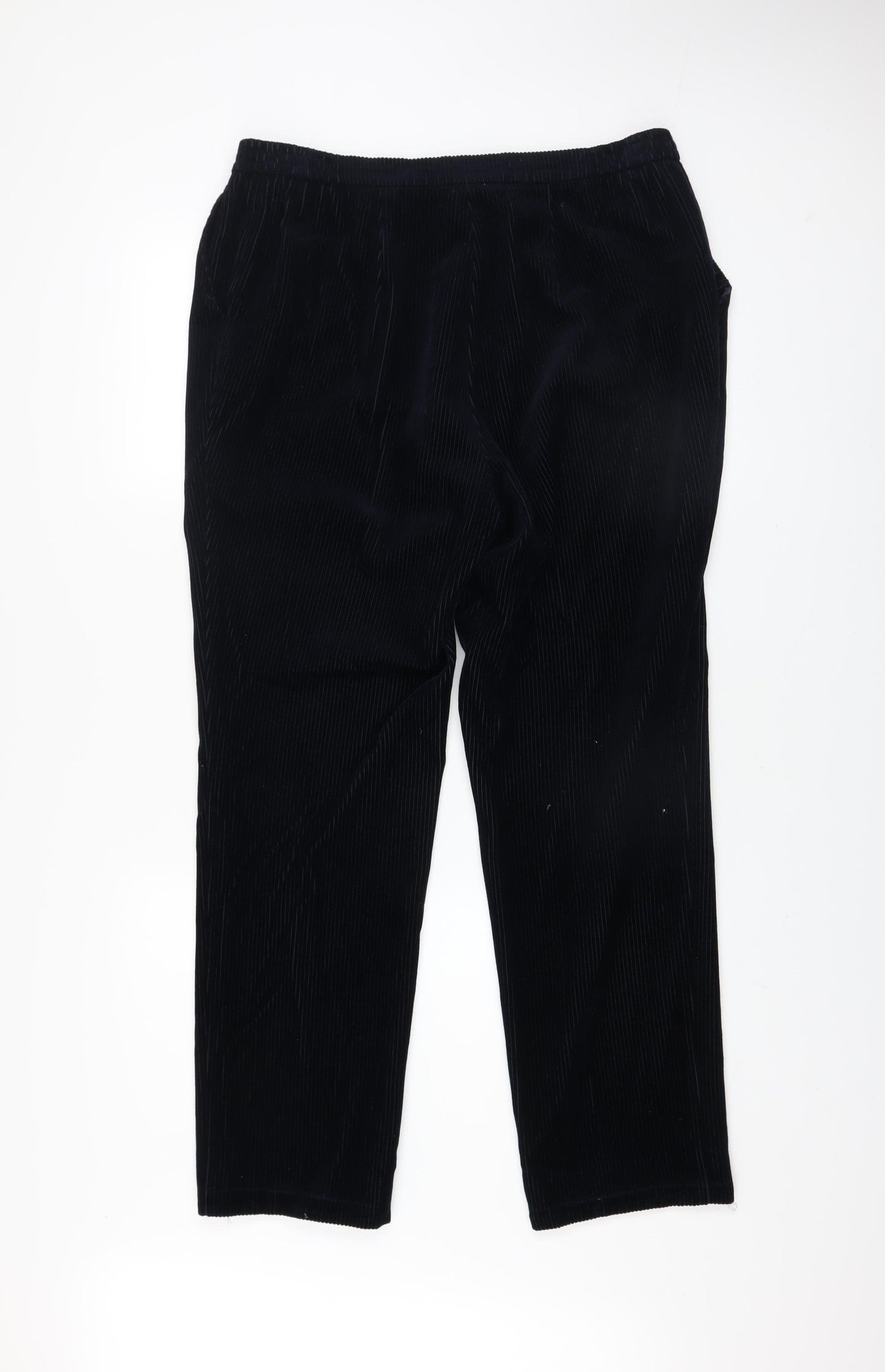 Lorelia Men's Black Corduroy Regular Fit Trousers Size L