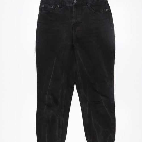 Topshop Women’s Black Mom Jeans Size 10 High Rise Denim