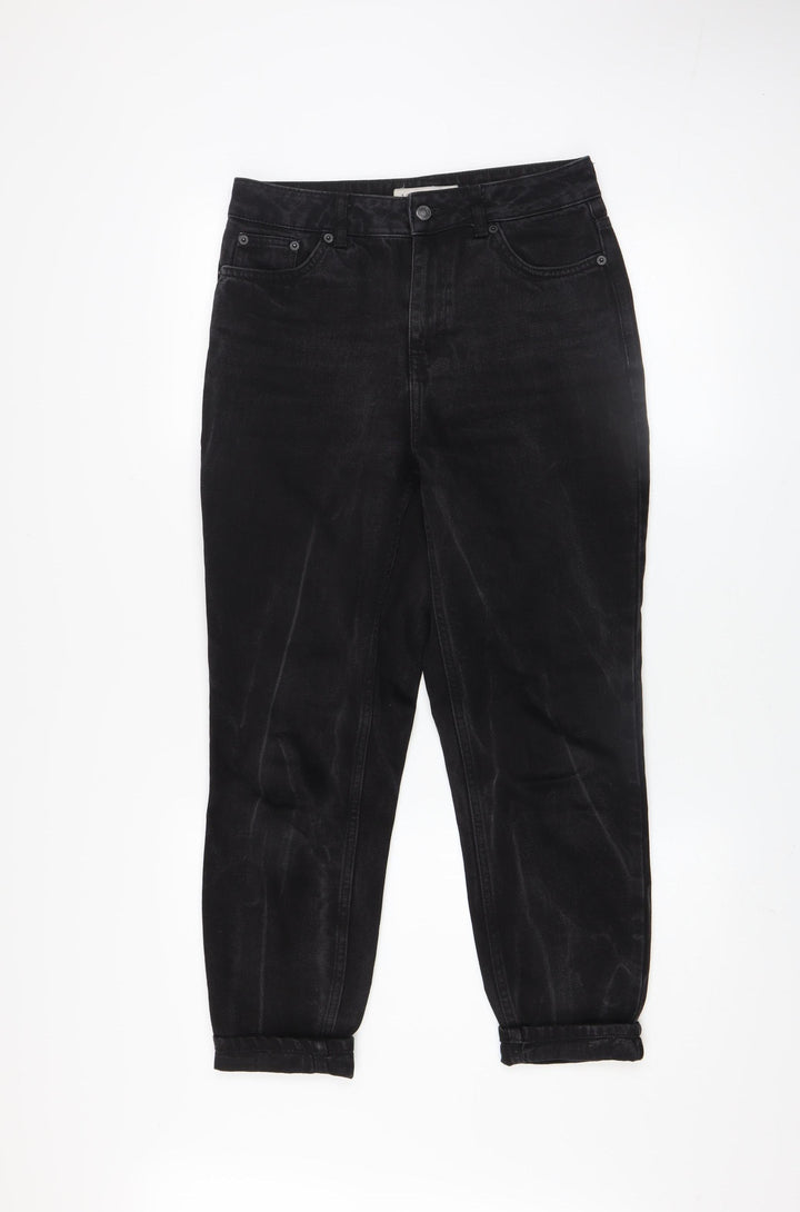 Topshop Women’s Black Mom Jeans Size 10 High Rise Denim