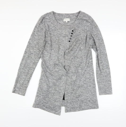 Apricot Women's Grey Long Sleeve Button Cardigan UK 10