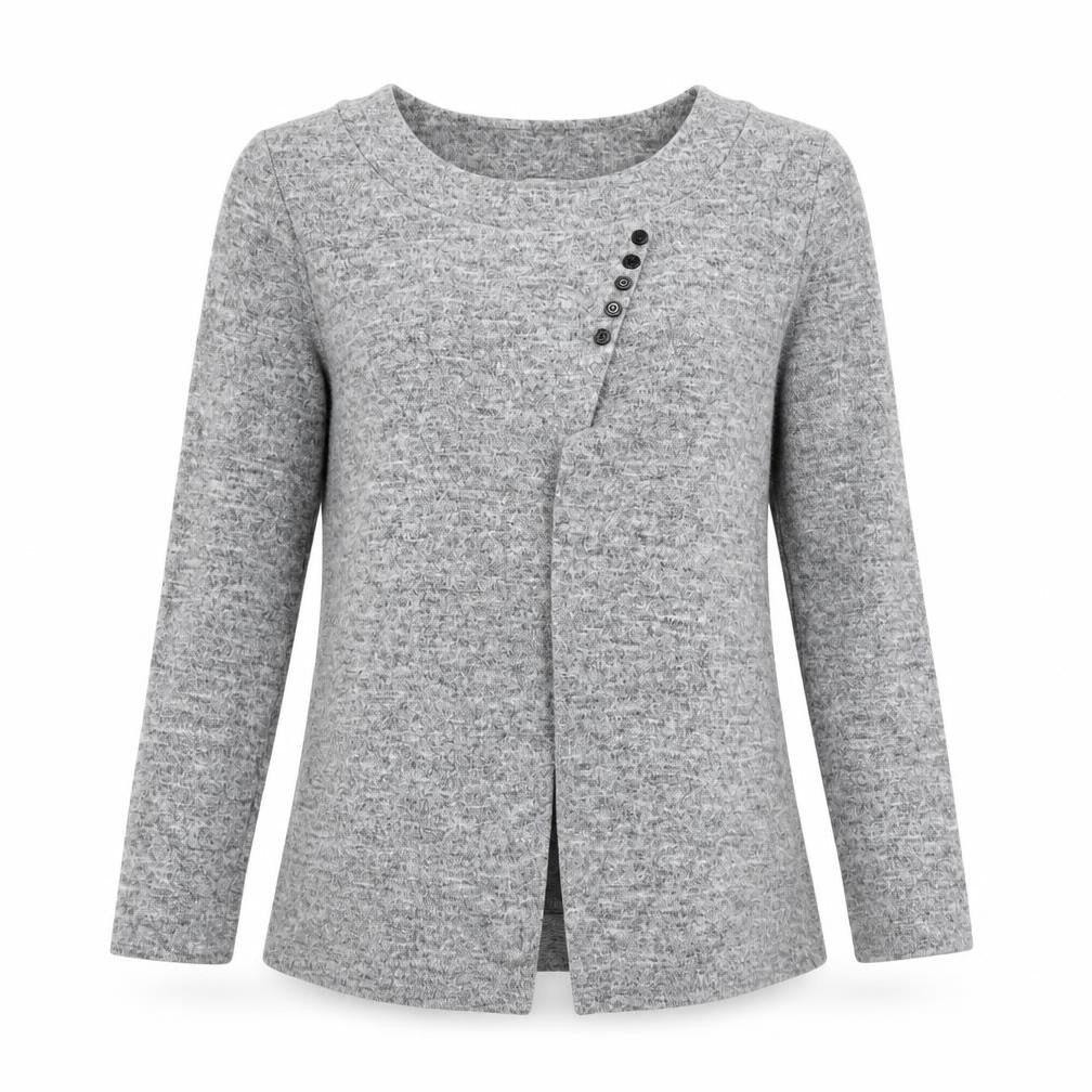 Front view of Apricot Women's Grey Long Sleeve Button Cardigan UK 10